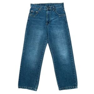 Karl Kani Boys Graphic Blue Straight Leg Denim Jeans Size 10